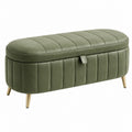 Sitzbank 100 x 40 x 45 cm Samt Olivgrün mit Stauraum