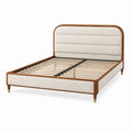 Polsterbett 160 x 200 cm Holz Beige mit Lattenrost