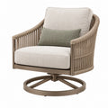 Drehbarer Garten-Loungesessel 80 x 82 x 90 cm Metall Kordel Beige Taupe