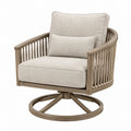 Drehsessel 82 x 78 x 88 cm aus Holz und Textil in Beige Braun mit Drehfunktion