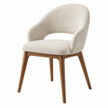 Polsterstuhl 58 x 58 x 82 cm Beige Holz Stoff Modern