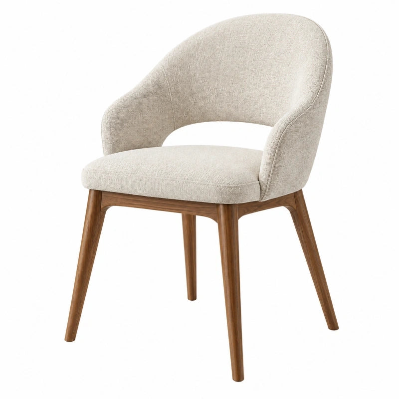 Polsterstuhl 58 x 58 x 82 cm Beige Holz Stoff Modern