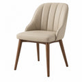 Esszimmerstuhl 54 x 60 x 85 cm Beige Stoff Holzgestell mit gepolsterter Rückenlehne